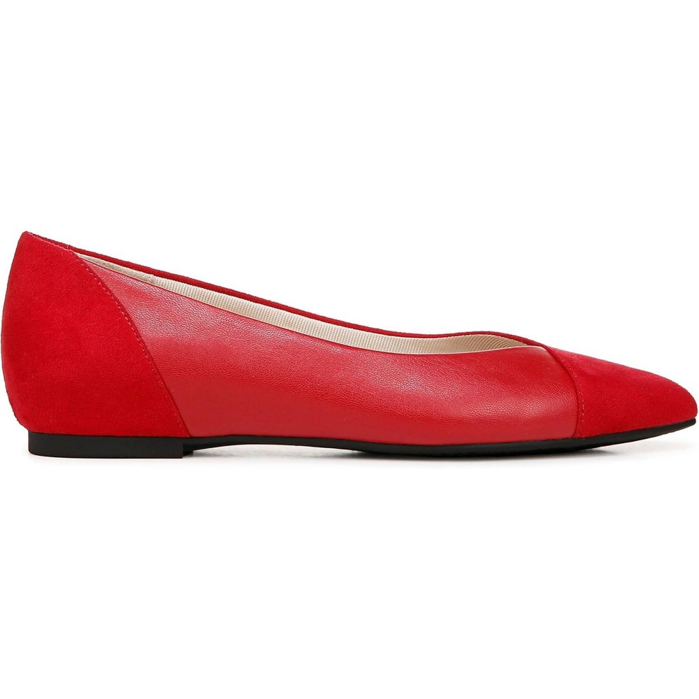 LifeStride Soft System‎ Red Faux Suede Cap Toe Pointed Ballet Flats Women 10M